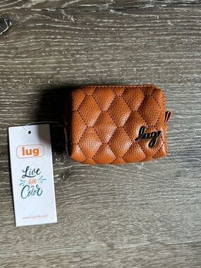 NWT Lug Choo‎ Choo Mini Brown Pill Box Coin Purse Mini Organizer